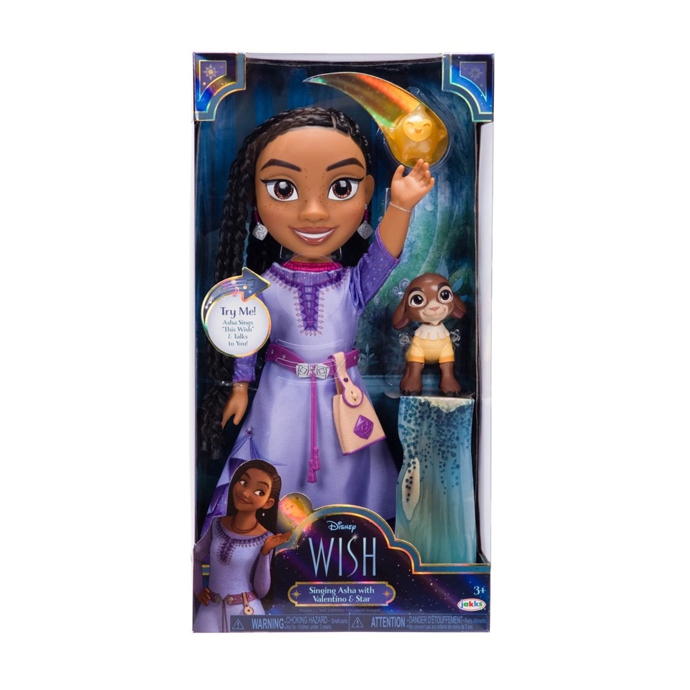 Disney Purple and Gold Doll with Accessories Singing Musical ASHA OF ROSAS WISH